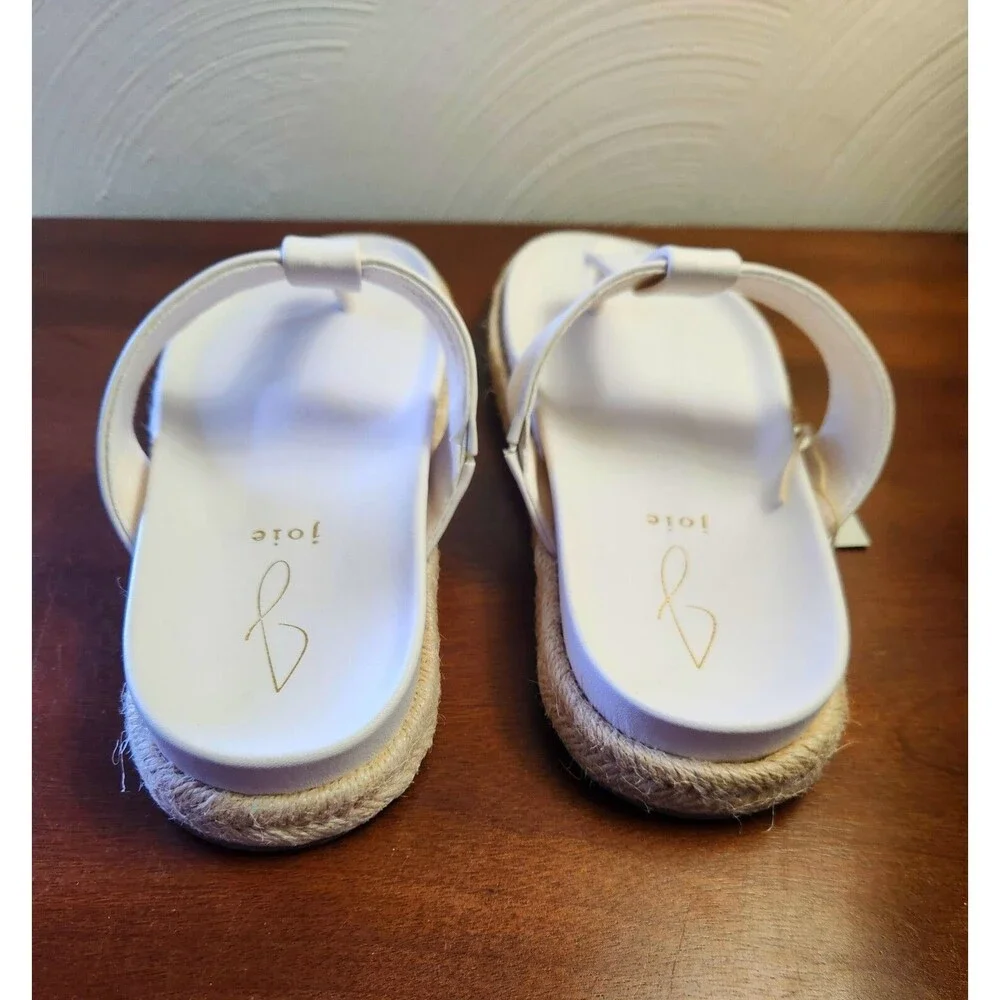 Joie Nacho  Sandal Women's Size 7.5 Thong Slide Espadrille White Vegan Casual - Picture 7 of 10